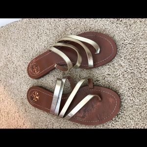 Tory Burch Paros strappy gold slides sandals
